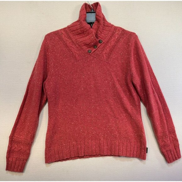 Woolrich Womens Cable Knit Sweater Small Soft Ruby Heather - Picture 1 of 12